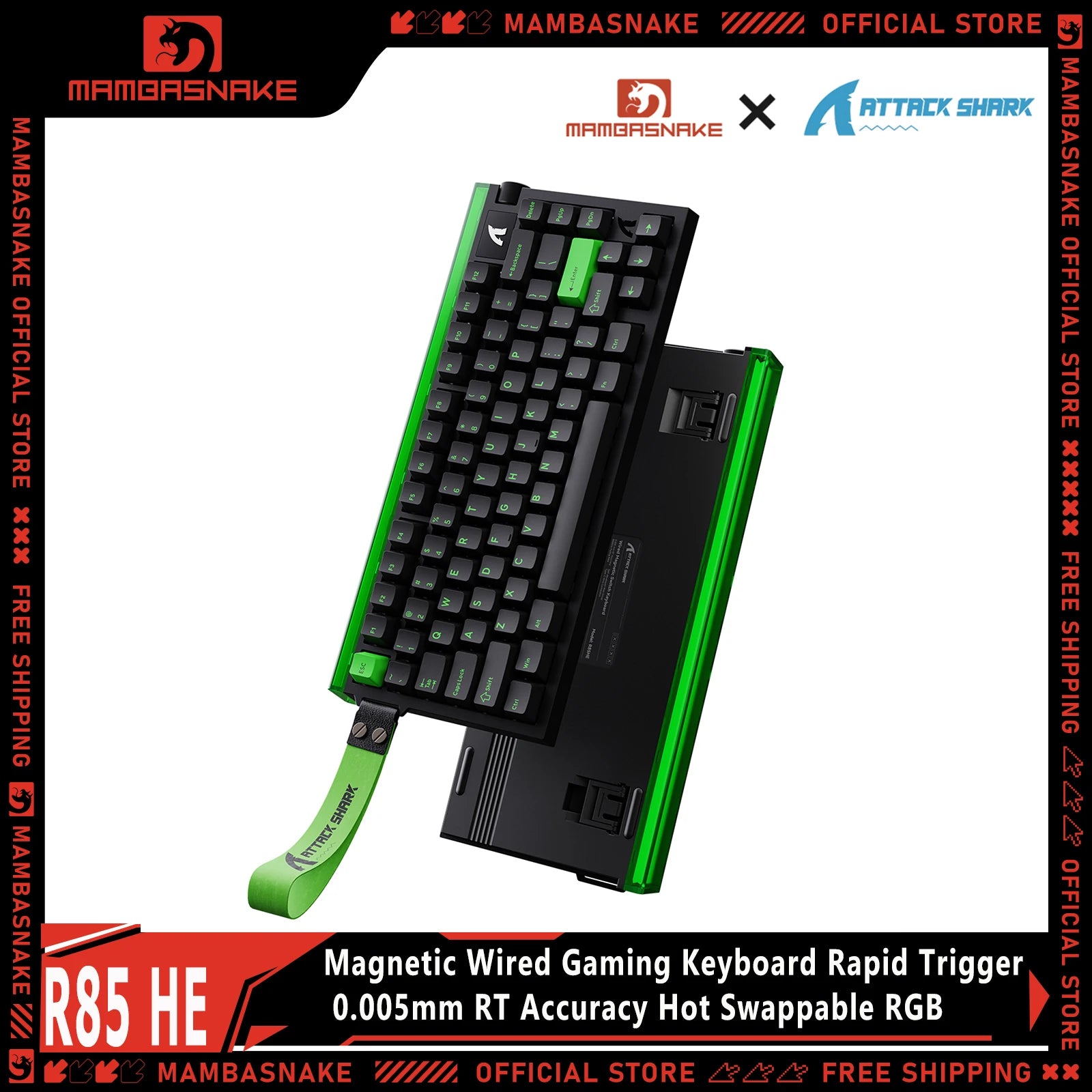 ATTACK SHARK R85HE 75% Magnetic Switch Gaming Keyboard 8000Hz