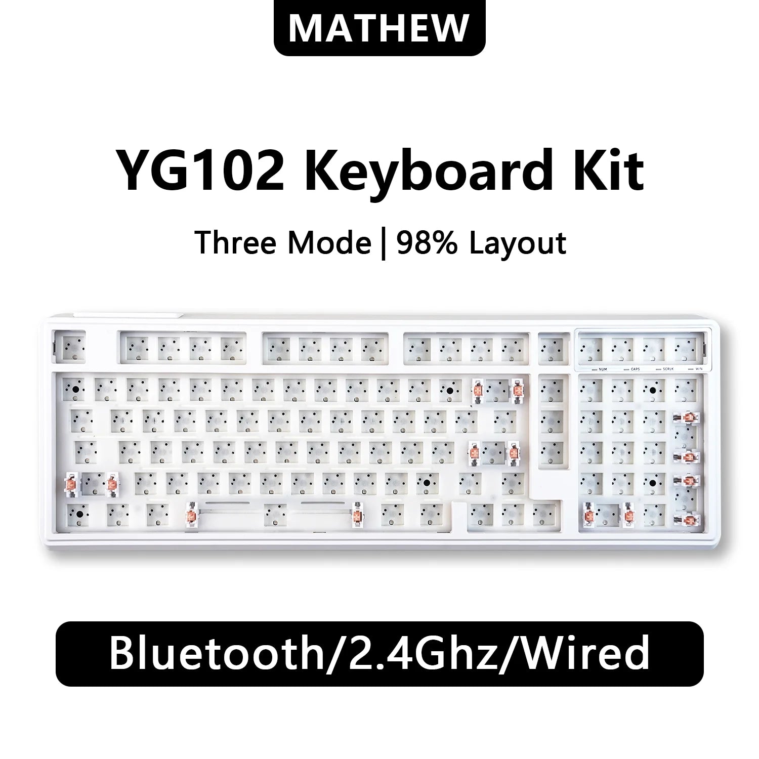 YG102 96% Wireless RGB Mechanical Keyboard 102-Key