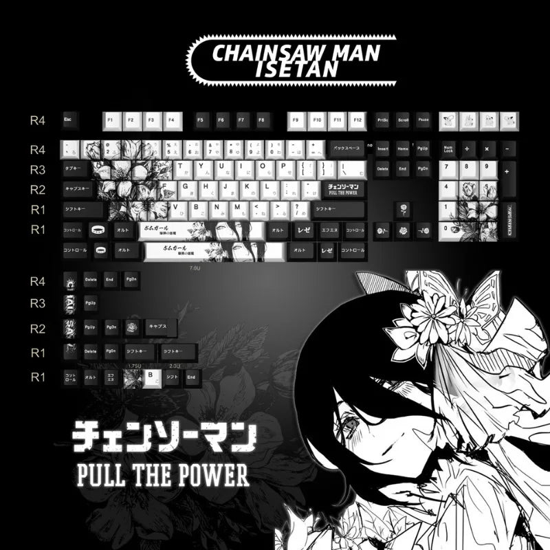 Chainsaw Man Anime PBT Keycaps for Mechanical Keyboard