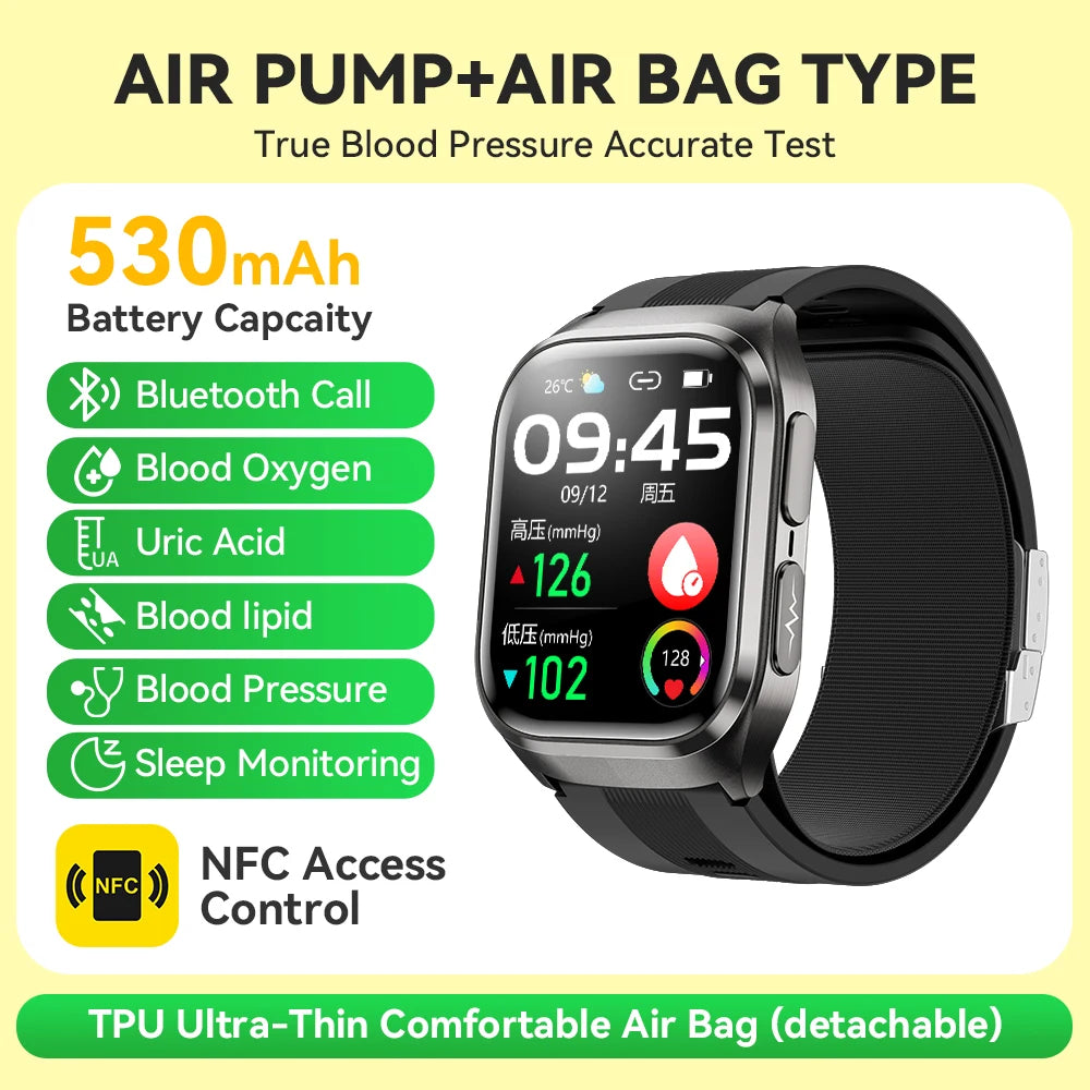 ECG+PPG Airbag Smart Watch