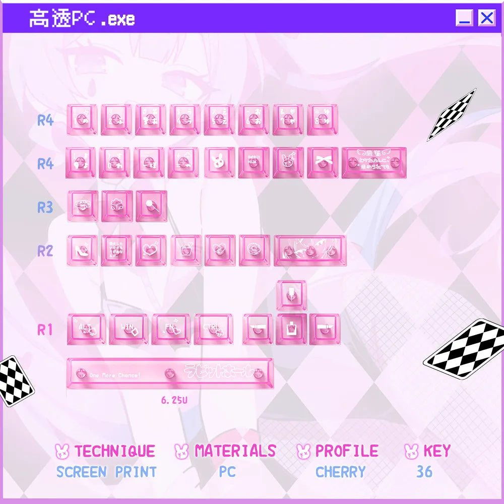 Rabbit Hole Anime PBT Keycaps