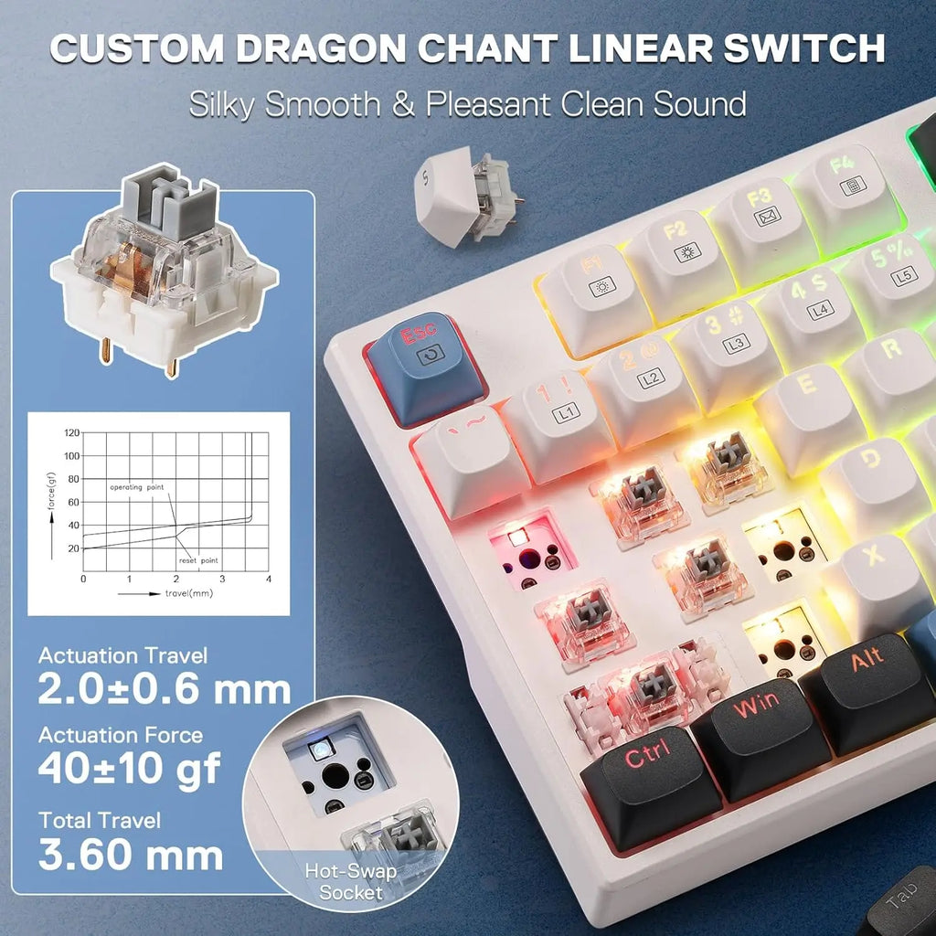 Redragon K668 108-Key Gasket RGB Hot-Swap Gaming Keyboard