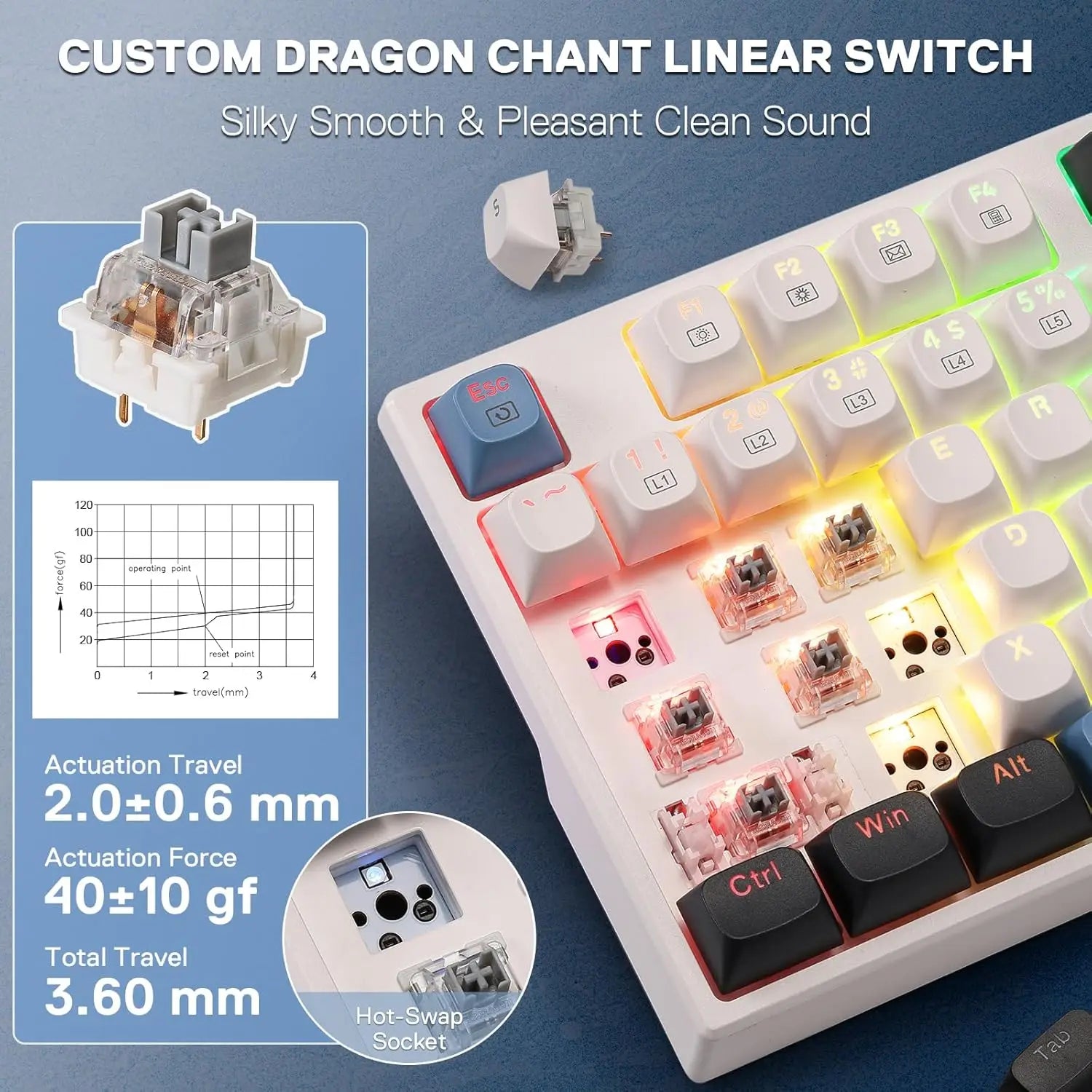 Redragon K668 108-Key Gasket RGB Hot-Swap Gaming Keyboard