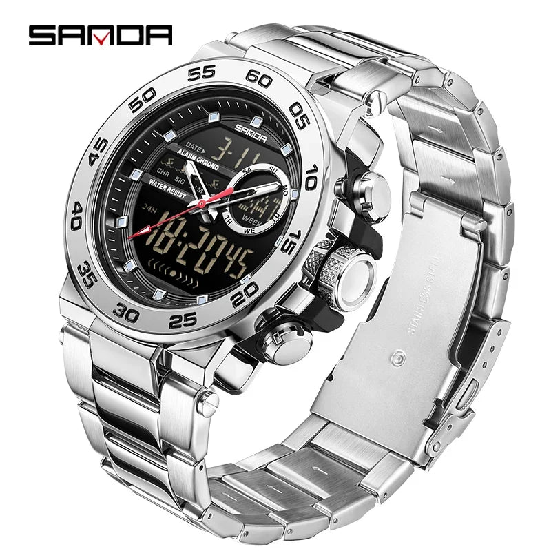 SANDA 6296 Men's Dual Display Sports Watch