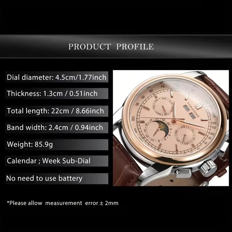 Forsining Men's Moon Phase Automatic Watch