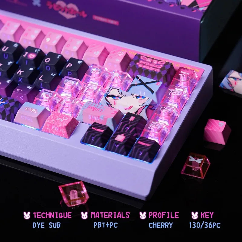 Rabbit Hole Anime PBT Keycaps