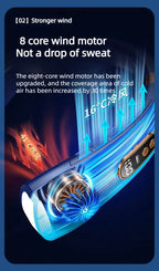 JKUOO Bladeless Neck Fan – 4000mAh 5-Speed LED