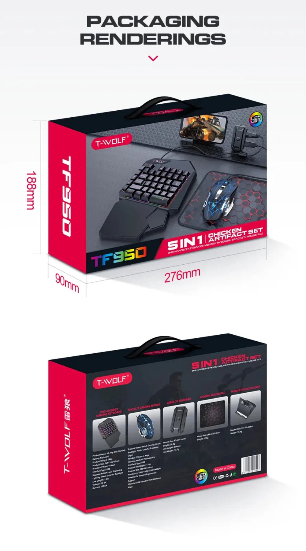5-in-1 RGB Gaming Keyboard & Mouse Combo with Controller