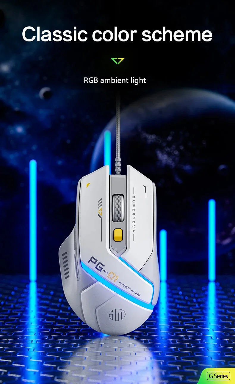 Inphic PG1 RGB Wired Gaming Mouse 12800 DPI 1000Hz