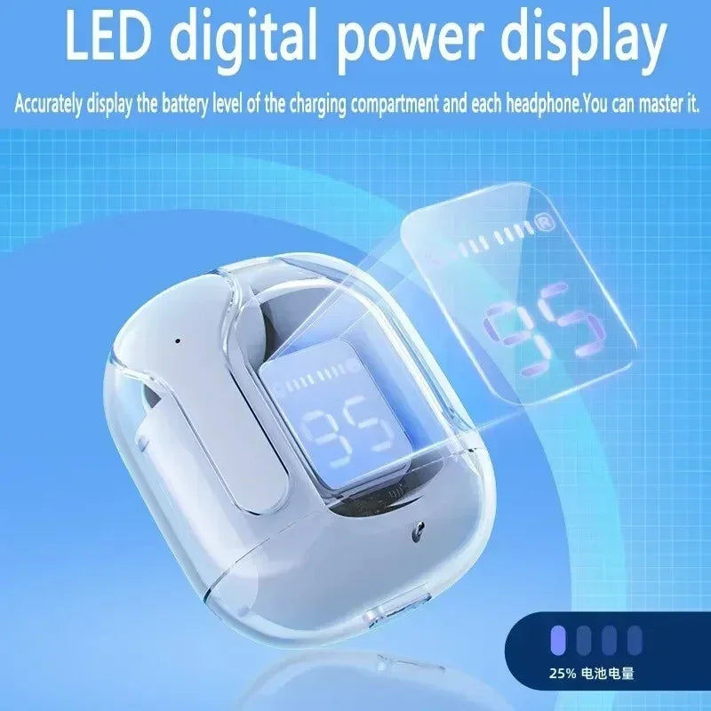 TWS Earphones Noise Cancelling HiFi Transparent Charging Case