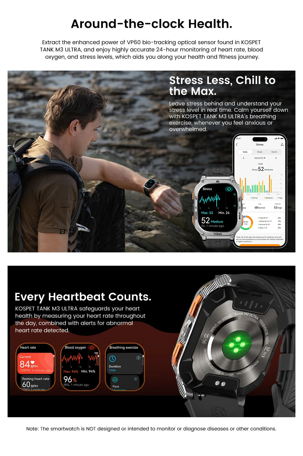Stainless Steel GPS Smart Watch