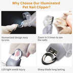 Pet Nail Clipper with LED Light – Cat, Dog & Rabbit