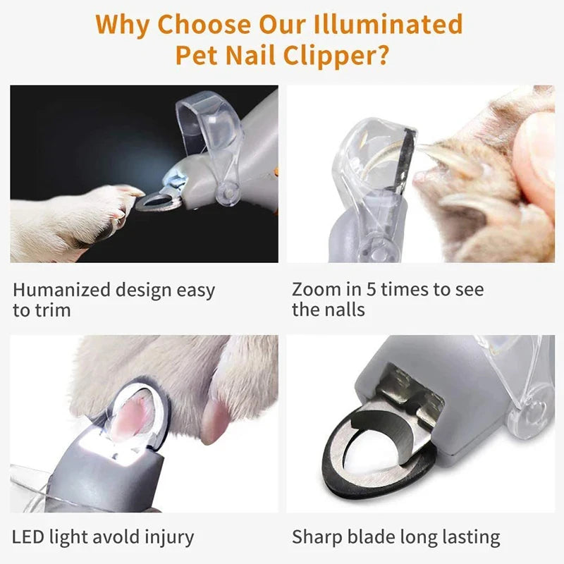 Pet Nail Clipper with LED Light – Cat, Dog & Rabbit