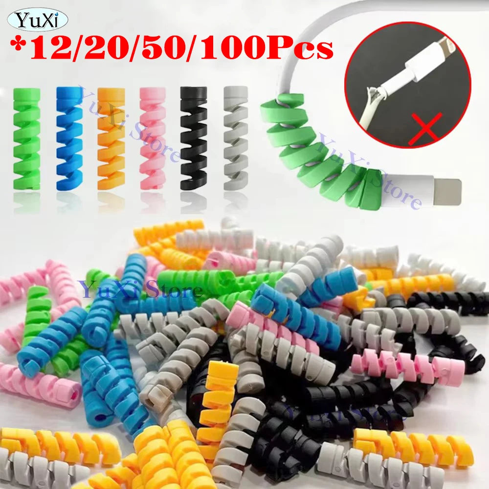 Silicone Spiral Cable Protector Set
