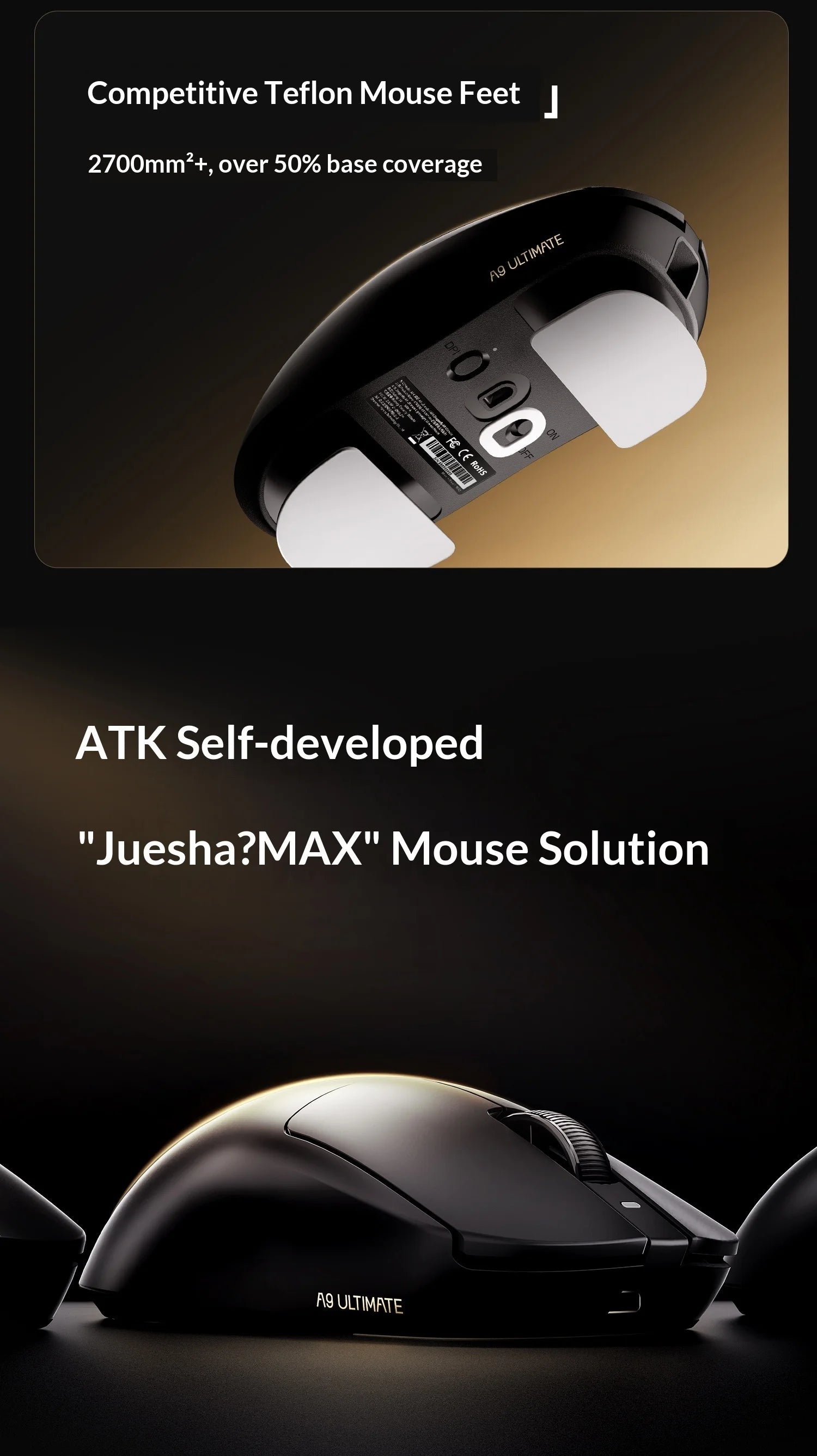 ATK DragonFly A9 Air Wireless Gaming Mouse 42000 DPI 8KHz