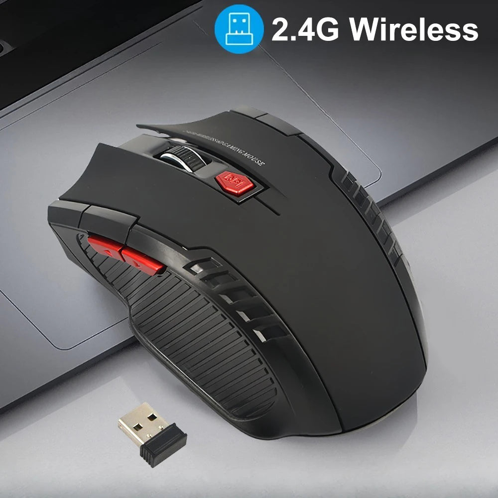 2.4G Wireless Optical Mouse 1600DPI 6 Buttons Gaming Mouse with USB Receiver for Computer PC Laptop Accessories