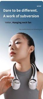 Rotor Bladeless Neck Fan – USB Rechargeable Turbo Cooling Fan