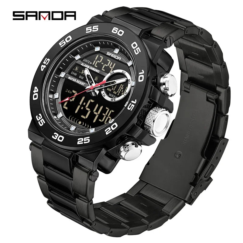 SANDA 6296 Men's Dual Display Sports Watch