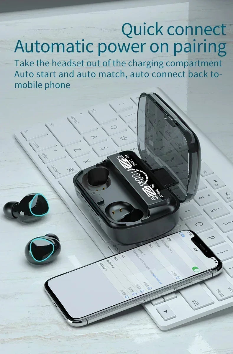M10 Wireless Earphones Waterproof Sport TWS for iPhone & Android