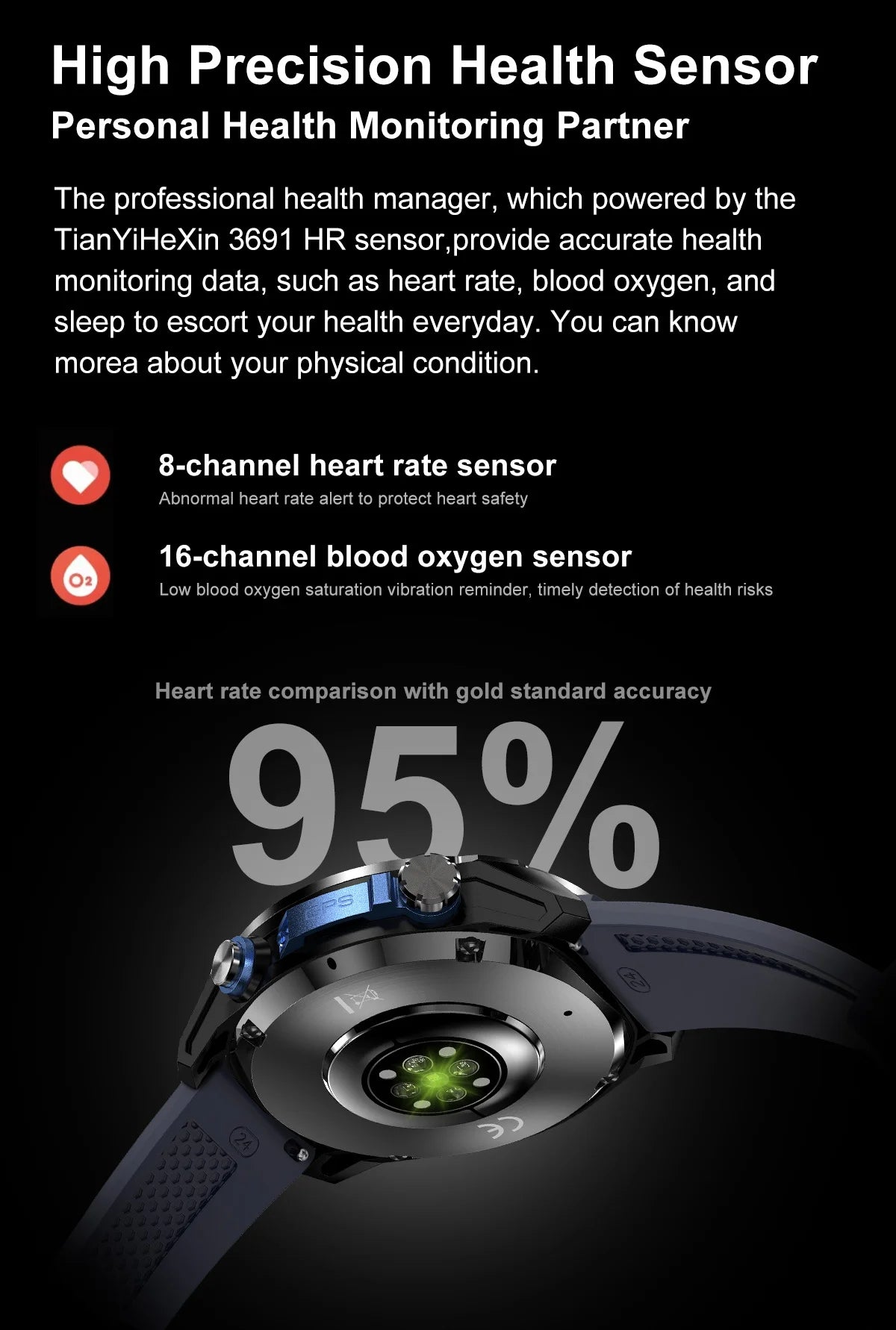 GPS Offline Map Smart Watch – 1000mAh