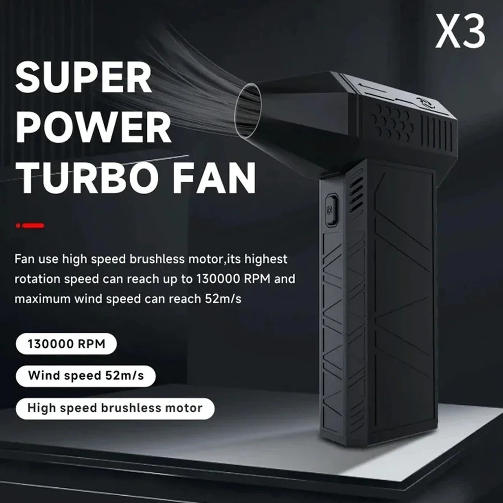 130,000 RPM Rechargeable Air Duster – 3-Speed LED Blower