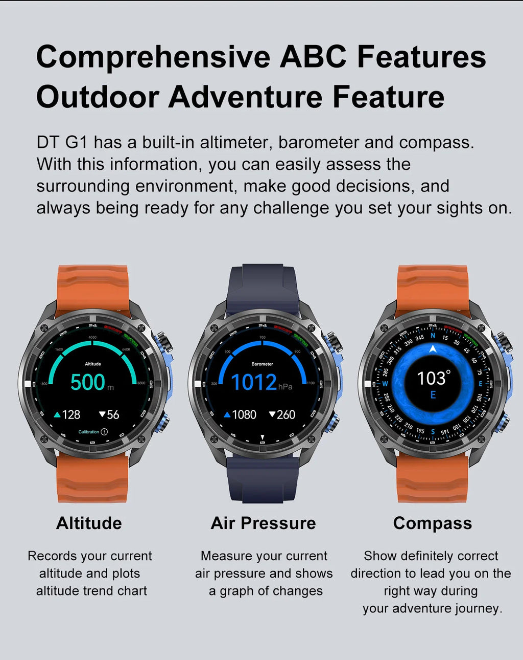 GPS Offline Map Smart Watch – 1000mAh