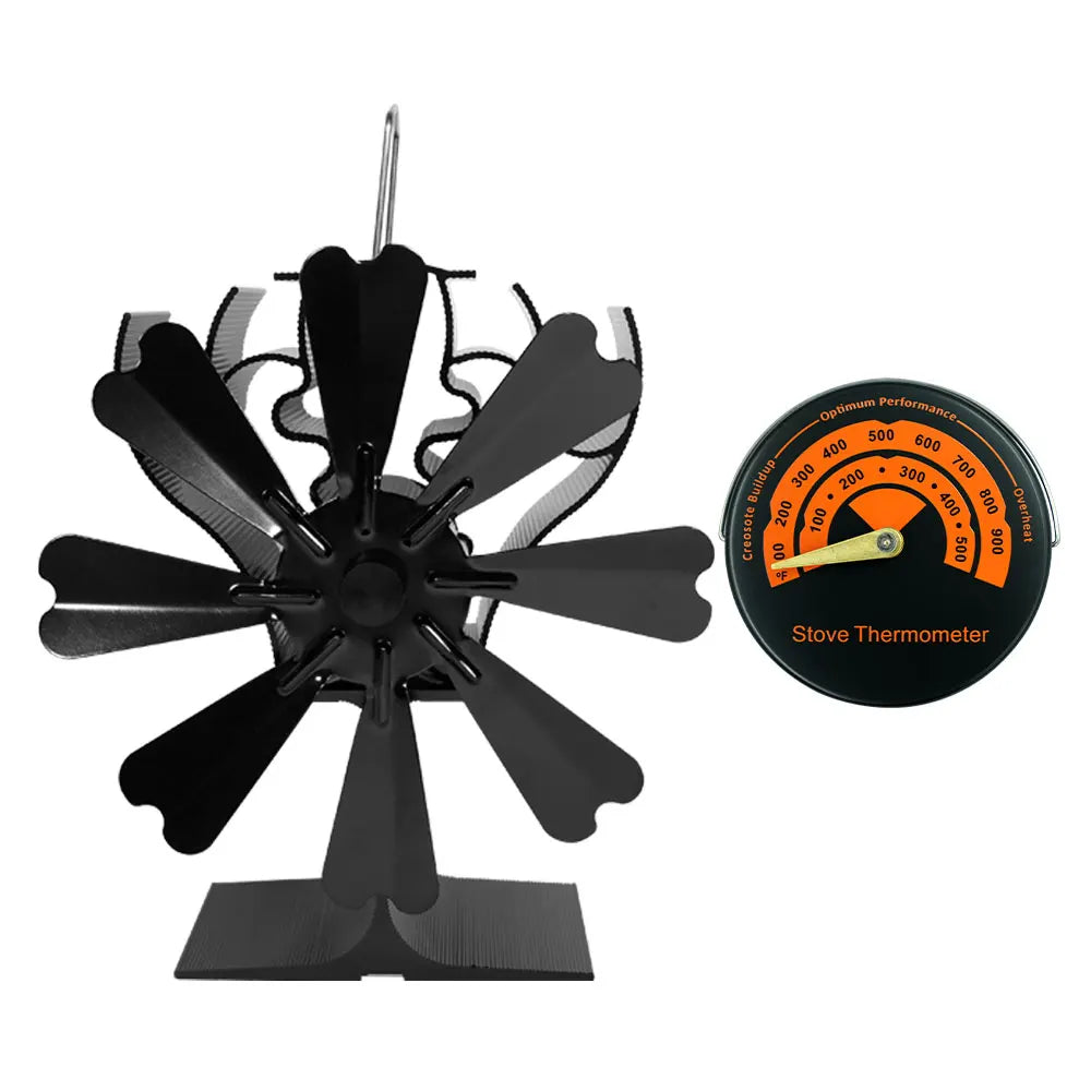 6-Blade Eco Fireplace Fan – Heat-Powered Stove Fan